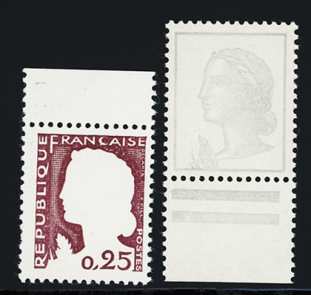 N°1263g et 1263h Marianne de Decaris, variété gris