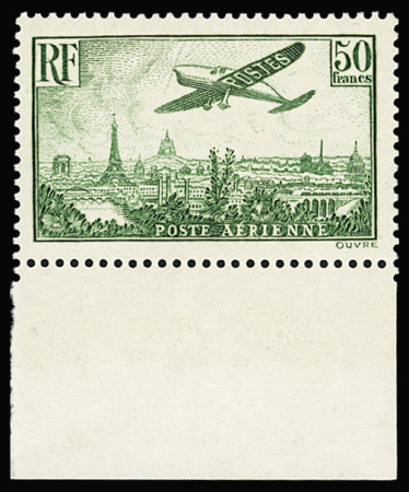 N°14 50f vert-jaune, neuf ** avec bdf, belle fraicheur,