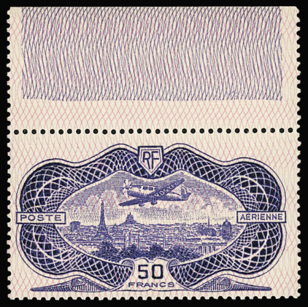 N°15 50f Burelé, neuf * quasi ** avec bdf, belle fraicheur,