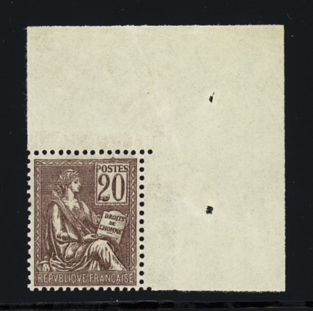 N°113 20c. brun lilas, neuf ** avec bdf, belle fraicheur,