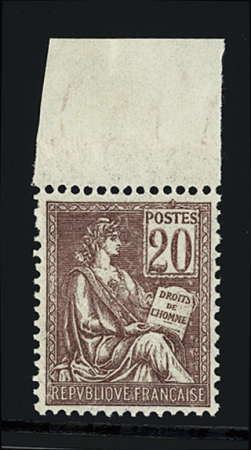 N°113 20c. brun lilas, neuf ** avec bdf, très bon centrage,