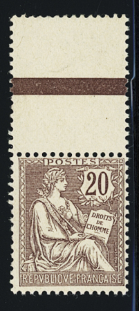 N°126 20c. brun lilas, neuf ** avec bdf, TB.