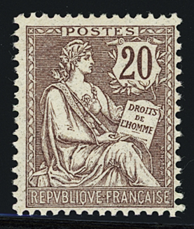 N°126 20c. brun lilas, neuf **, TB