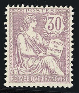 N°128 30c. violet, centrage correct neuf * quasi **,