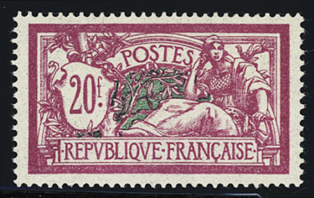 N°208 20f lilas rose et vert bleu, neuf **, TB