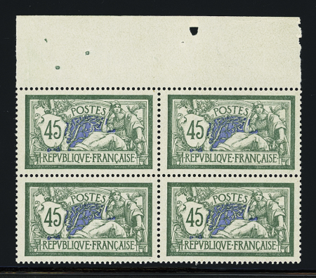 N°143 45c vert et bleu, Merson, neuf ** en bloc de