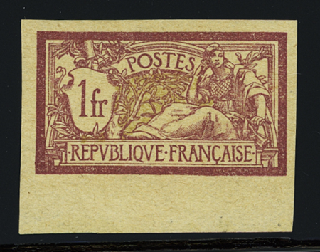 N°121a 1f lie de vin et olive, Merson ND, bdf, neuf