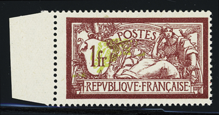 N°121b 1fr. lie de vin et olive, Merson variété