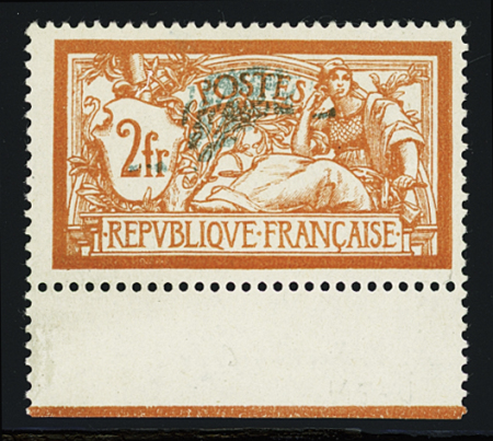 N°145f 2fr. orange et vert bleu, Merson variété