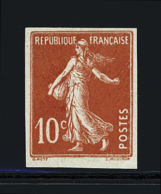 N°135e 10c rouge, ND, neuf *, TB. Signé A.Brun