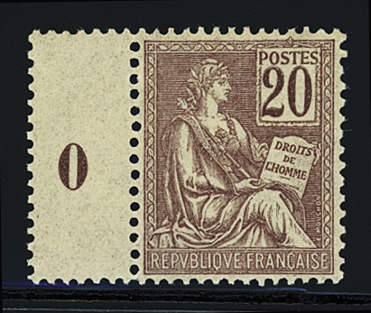 N°113 brun lilas, neuf ** avec bdf millésime 0, et