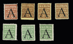 N°81 à 87 (série complète) + n°88A 1f45 sur 1f brun