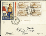 1919-1930, 3 lettres et une carte affranchies avec
