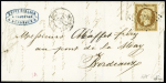 N°9a 10c bistre-brun sur lettre locale, obl. PC 441