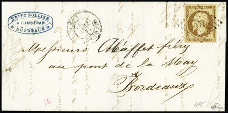 N°9a 10c bistre-brun sur lettre locale, obl. PC 441