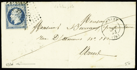 N°10 sur 4 lettres : obl. étoile, bleu verdâtre, bleu