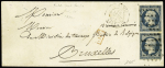 N°10 en paire verticale sur lettre pour Bruxelles,