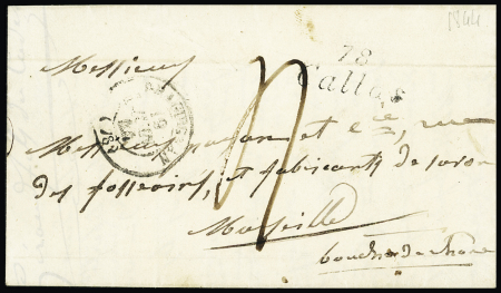 Lettre avec cursive "78 Callas" + T15 Draguignan (