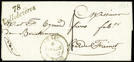 Cursive "78 Collobrières" + T14 Le Luc (1841) + ta