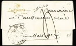 Cursive "78 Lorgues" + T12 Draguignan (1831). TB