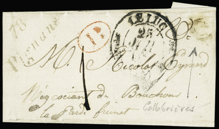 Cursive "78 Pignans" + T2 Le Luc (1837) + boite ru