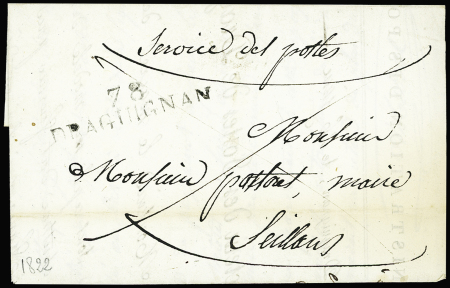 MP "78 Draguignan" + mention manuscrite "Service d