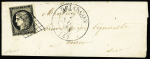 N°3 OBL grille + T13 Briançon (1849) sur lettre po