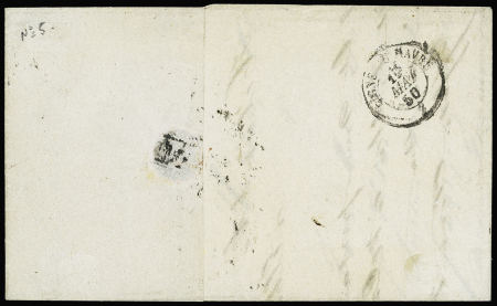 N°3, 2 pièces, OBL grille + T15 Rouen (1850) sur l