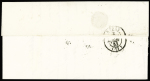 N°4 OBL PC 166 + T15 Aubin (1852) + cursive "11 As