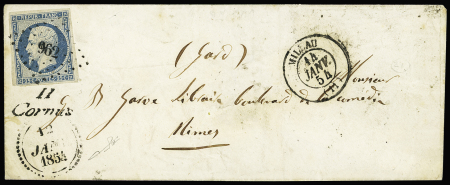 N°10 OBL PC 962 + cursive "11 Cornus" + dateur B +