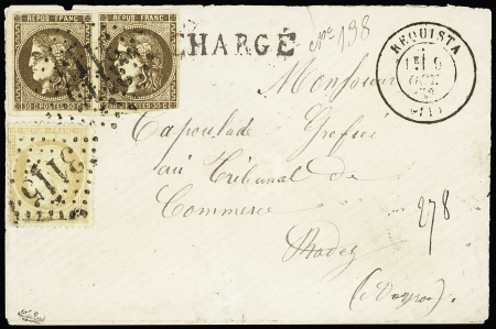 N°47 en paire (1 ex leg touché) + n°59 OBL GC 3115