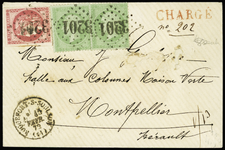 N°35, 2 pièces + n°49 OBL GC 3201 + T16 "Roquefort