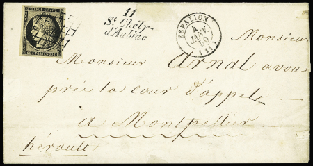 N°3 OBL grille + cursive "11 St Chély d'Aubrèze" +