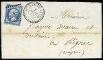 N°14 OBL PC 3123 + T22 "St Jean du Bruel" (1862) s