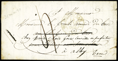 Lettre avec MP "Deb 11 Sauveterre" (1831), ind 24.