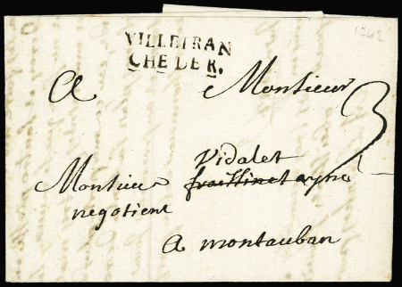 Lettre avec rare MP "Villefranche de R." (L n°2 -