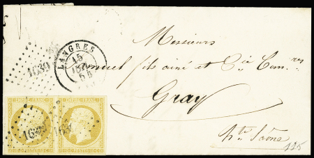 N°13 sur 5 lettres : n°13Aa 10c jaune citron en paire