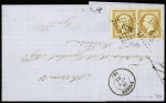 N°13 sur 5 lettres : n°13Aa 10c jaune citron en paire