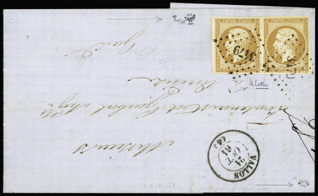 N°13 sur 5 lettres : n°13Aa 10c jaune citron en paire
