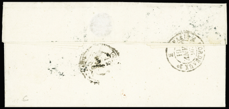N°14B 20c bleu sur lettre pour Saujon (Charente-Inférieure),
