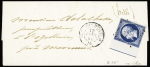 N°14Ai 20c bleu BdF et filet d'encadrement sur lettre