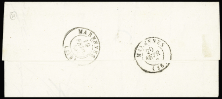 N°14Ai 20c bleu BdF et filet d'encadrement sur lettre