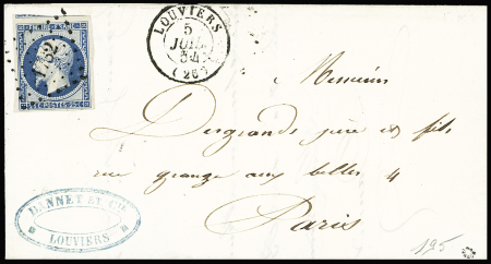 N°15a 25c bleu laiteux sur lettre pour Paris, obl.