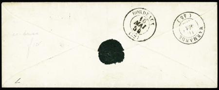 N°15 25c bleu TTB margé sur lettre pour Marmande