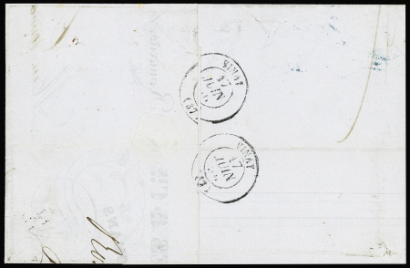N°17Ac 80c carmin sur paille sur lettre pour Vinay