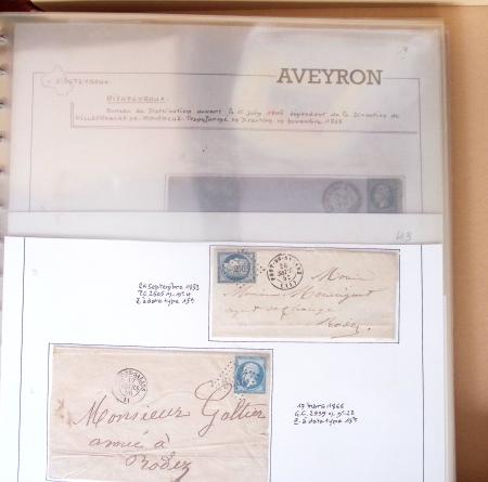 Lettres de l'Aveyron Pont de Salars à Viviez. 69 lettres