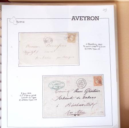 Lettres de l'Aveyron Pont de Salars à Viviez. 69 lettres