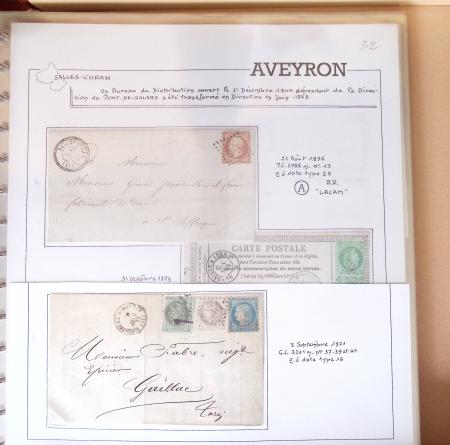Lettres de l'Aveyron Pont de Salars à Viviez. 69 lettres