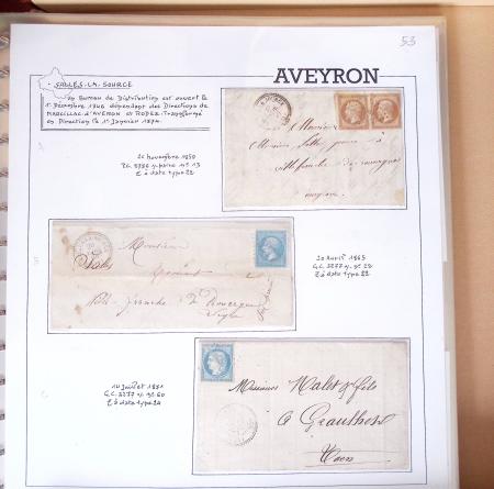 Lettres de l'Aveyron Pont de Salars à Viviez. 69 lettres