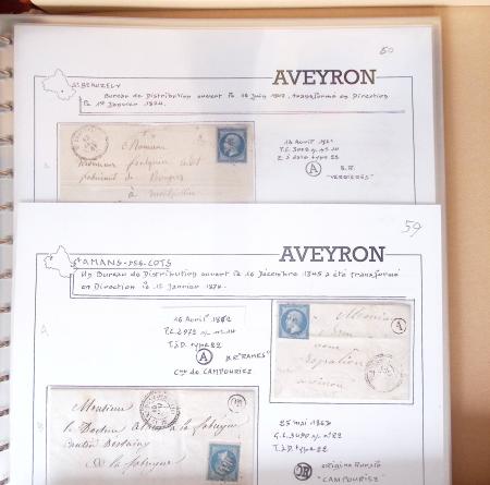 Lettres de l'Aveyron Pont de Salars à Viviez. 69 lettres